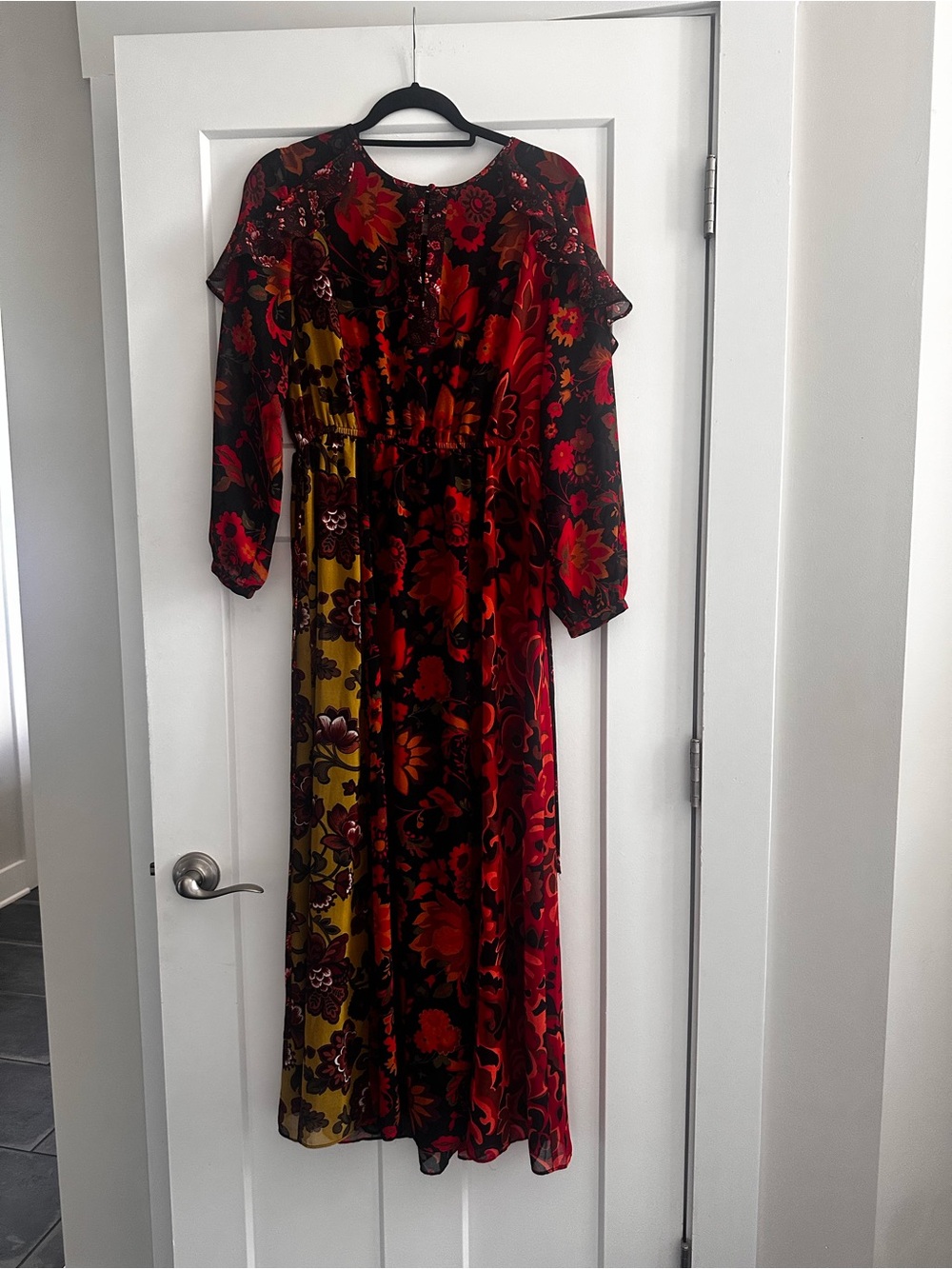 Loft Fall Floral Long Sleeve Maxi Dress